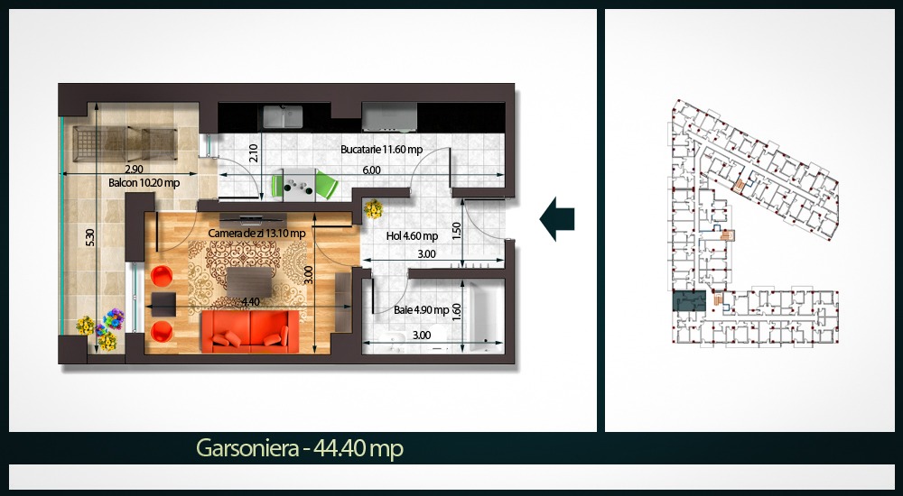 Apartament 2 Camere A 39